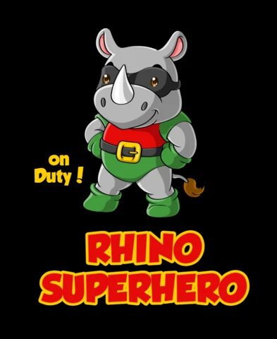 Rhino Superhero Design Template for Kids' Parties