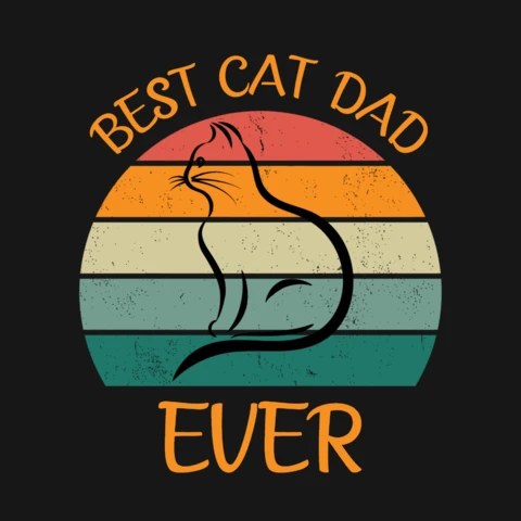 最高の猫のお父さんTシャツデザインテンプレート