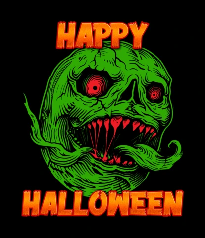 Spooky Zombie Monster Halloween Party Invitation Template