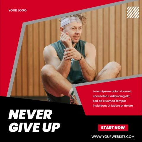 Eye-catching Red Dynamic Advertising Instagram Post Design Template