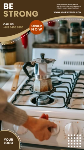 Designvorlage für Social-Media-Werbebeiträge für Cafés