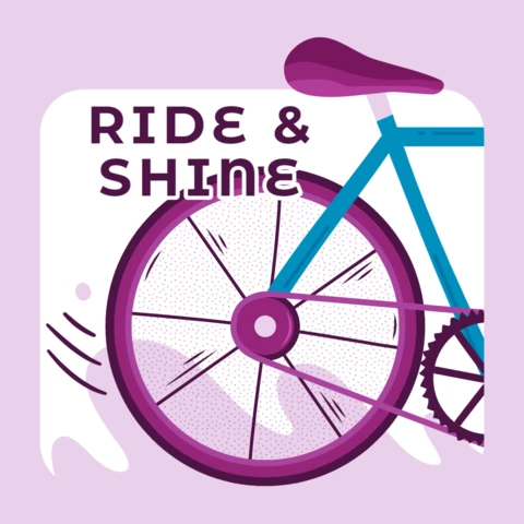 Bicycle Ride And Shine Badge Template Design