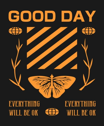 Butterfly Stripes Design Template for Inspirational Apparel