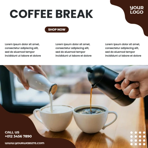 コーヒーのプロモーションソーシャルメディア投稿デザインテンプレート