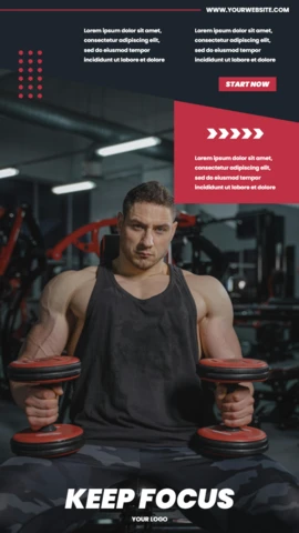 Keep Focus Body Builder Gym Instagram Story Post Design Template