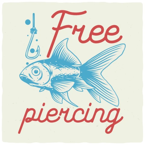 Peixe pequeno com anzol de pesca: modelo de design de camiseta incrível