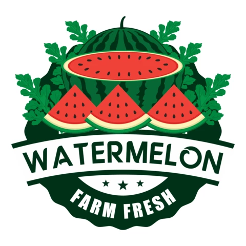 Watermelon Farm Fresh Logo Design Template
