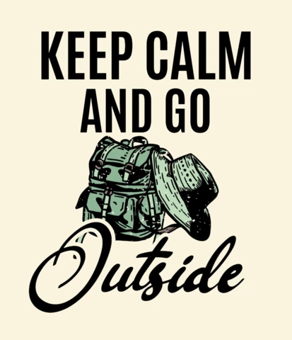 Keep Calm And Go Hiking Backpack T-shirt Design Template