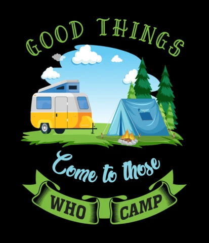 Good Things With Camping T-Shirt Design Template