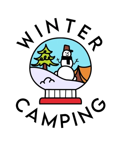 Winter Camping Logo Template Design