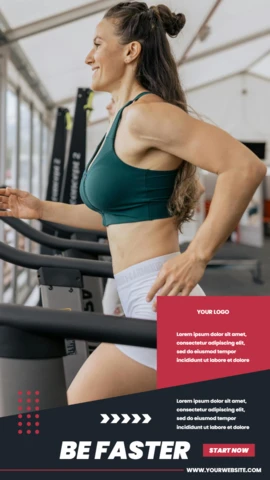 Woman Running Instagram Story Post Design Template