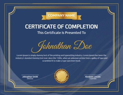 Luxury Elegant Professional Certificate Post Design Template