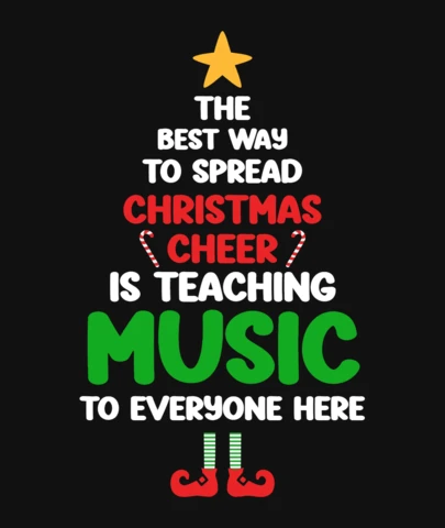 Teaching Music For Christmas T-Shirt Template
