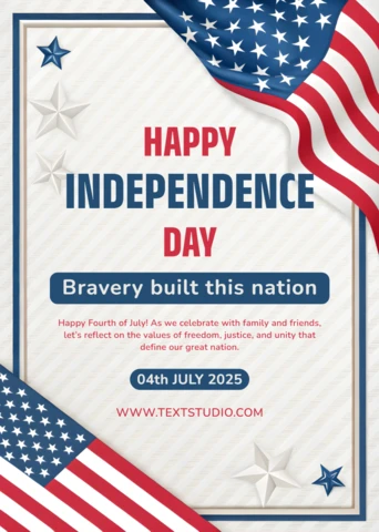 Independence Day Celebration Template with Patriotic Design and Stars