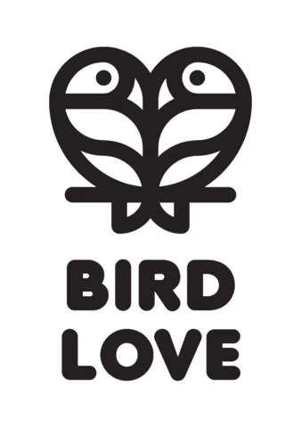 Bird Love Logo Design Template Black