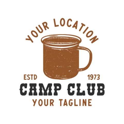 Kamp kulübü logo şablonu tasarımı