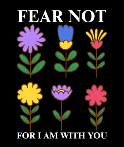 N'aie pas peur verset biblique floral encouragement chrétien modèle de t-shirt