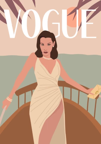 Ilustração de capa de revista retrô para impressão de pôster