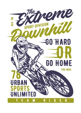 Plantilla de diseño de camiseta de descenso extremo