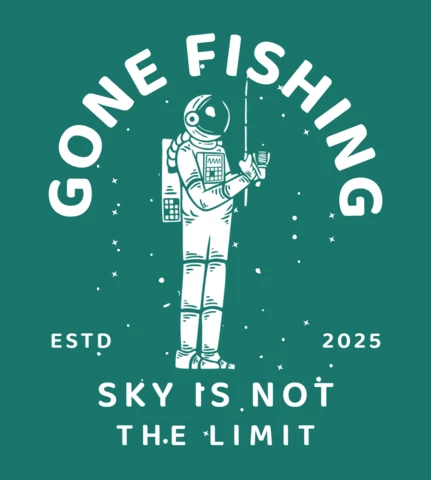 Astronaut beim Angeln Vintage T-Shirt Design Vorlage