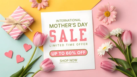 Spring Floral Sale Design Template for Mother's Day Promotions - Editable and Stylish