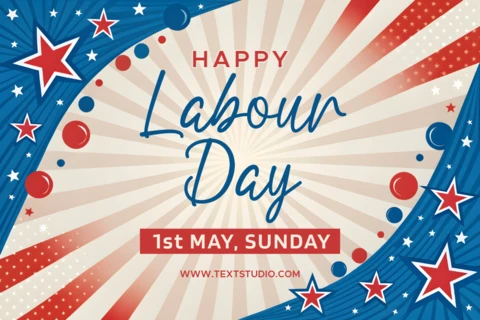 Festive Labour Day Celebration Template - Vintage Starburst Design