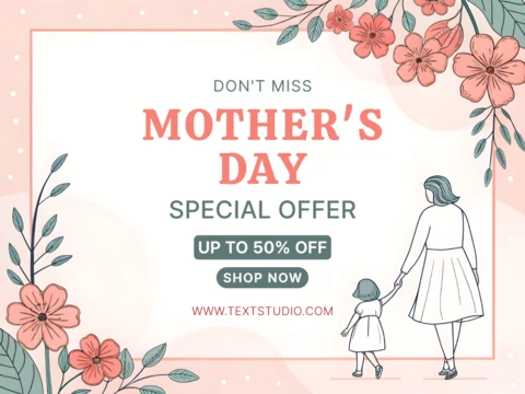 Floral Mother's Day Promotion Template - Editable Design for Special Offers