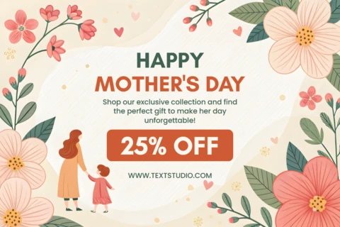 Floral Mother's Day Promotion Template - Editable Design for Special Offers