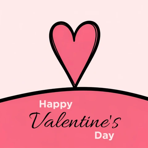 Valentine's Day Heart Design Template for Greeting Cards