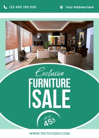 Modèle de flyer de vente de meubles modernes pour événements promotionnels