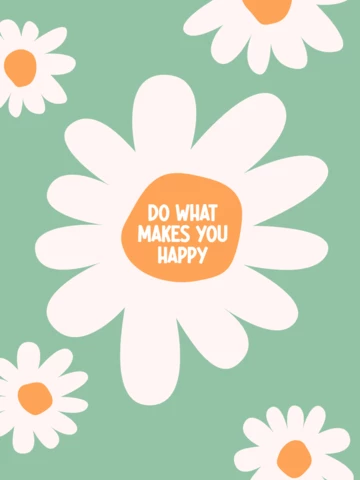 Retro Flowers Playful Positive Poster
