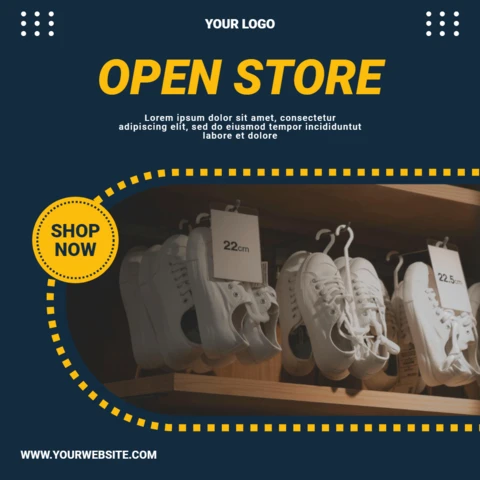 Open Store Streetwear Sneakers Sale Instagram Post Design Template
