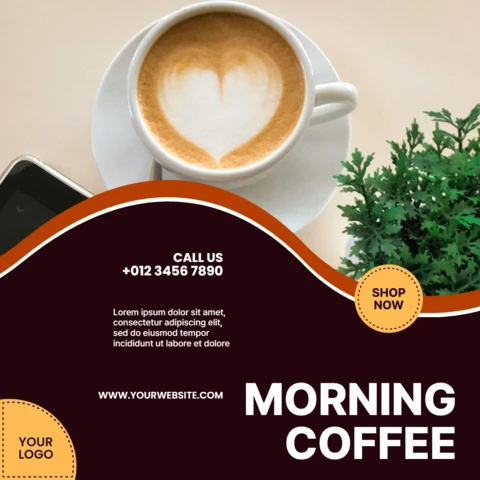 Morning Coffee Social Media Post Design Template