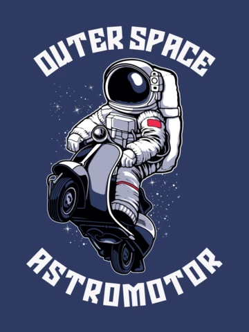 Weltraum mit astronaut reiter t-shirt design vorlage