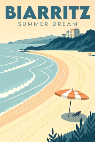 Modelo de design de praia vintage para pôster de sonho de verão