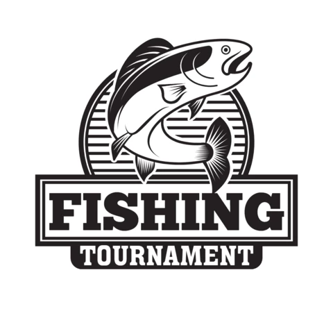 Modelo moderno de design de logotipo de torneio de pesca de verão