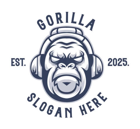 Plantilla de diseño de logotipo de gorila