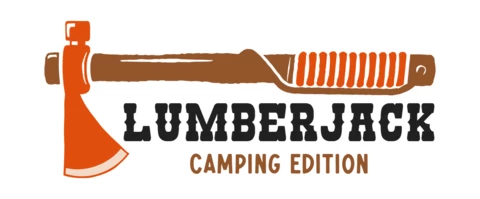 Modèle de logo pour l'édition camping Lumberjack