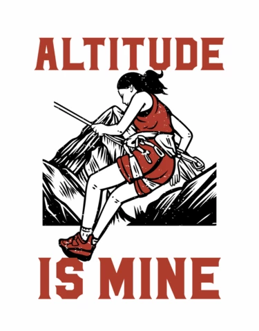 Rock Climbing Woman Vintage T-shirt Design Template