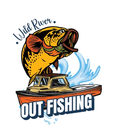 Modelo de design de logotipo de pesca