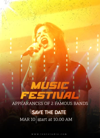 Vibrant Music Festival With Warm Colors Flyer Design Template