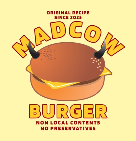 Modello di maglietta per hamburger Madcow