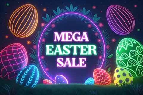 Neon Easter Sale Design Template for Festive Promotions