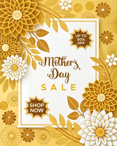 Elegant Floral Mother's Day Sale Template – Editable Design for Promotions