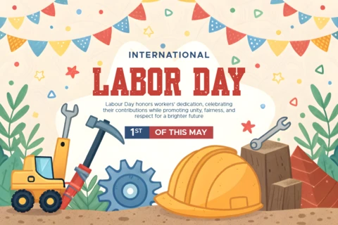 Playful Labor Day Celebration Design Template for Editable Event Announcements