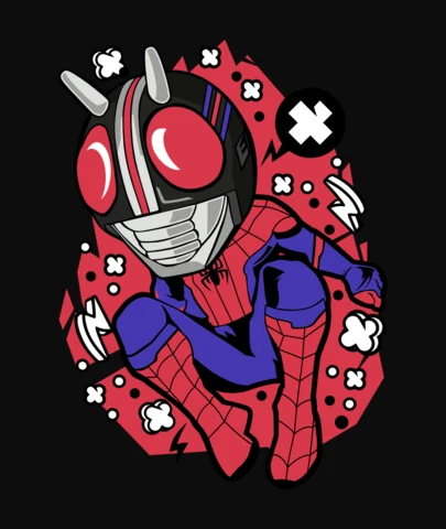 Kamen Spider-Man Comic Caricature Pop Culture T-Shirt Design Template
