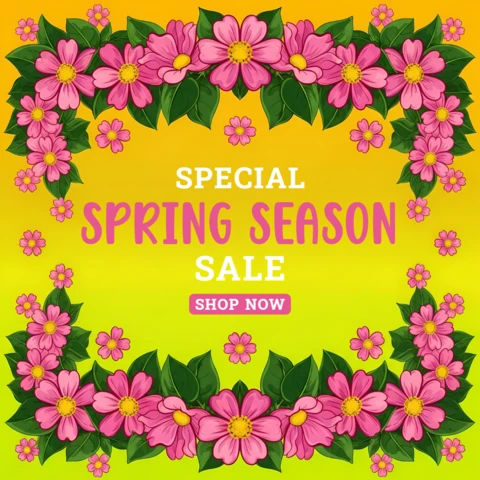 Floral Spring Sale Design Template for Promotional Flyers