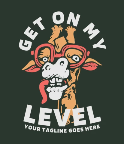Entre no meu nível de modelo de design de camiseta girafa