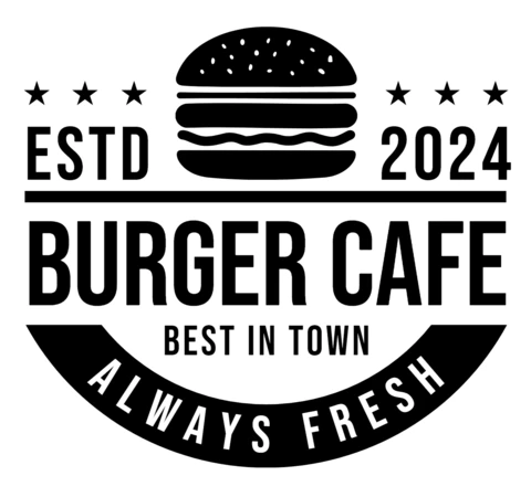 Burger Cafe Logo Design Template