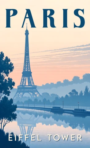 Vintage Paris Design Template Featuring Eiffel Tower for Posters